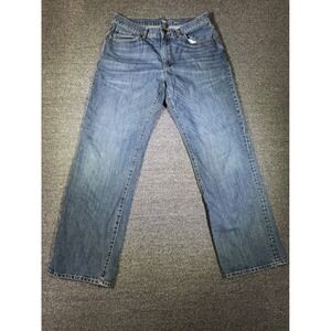 Gap Mens Loose Fit Jeans 33x32 Medium Wash Blue Denim Wide Leg Relaxed Fit